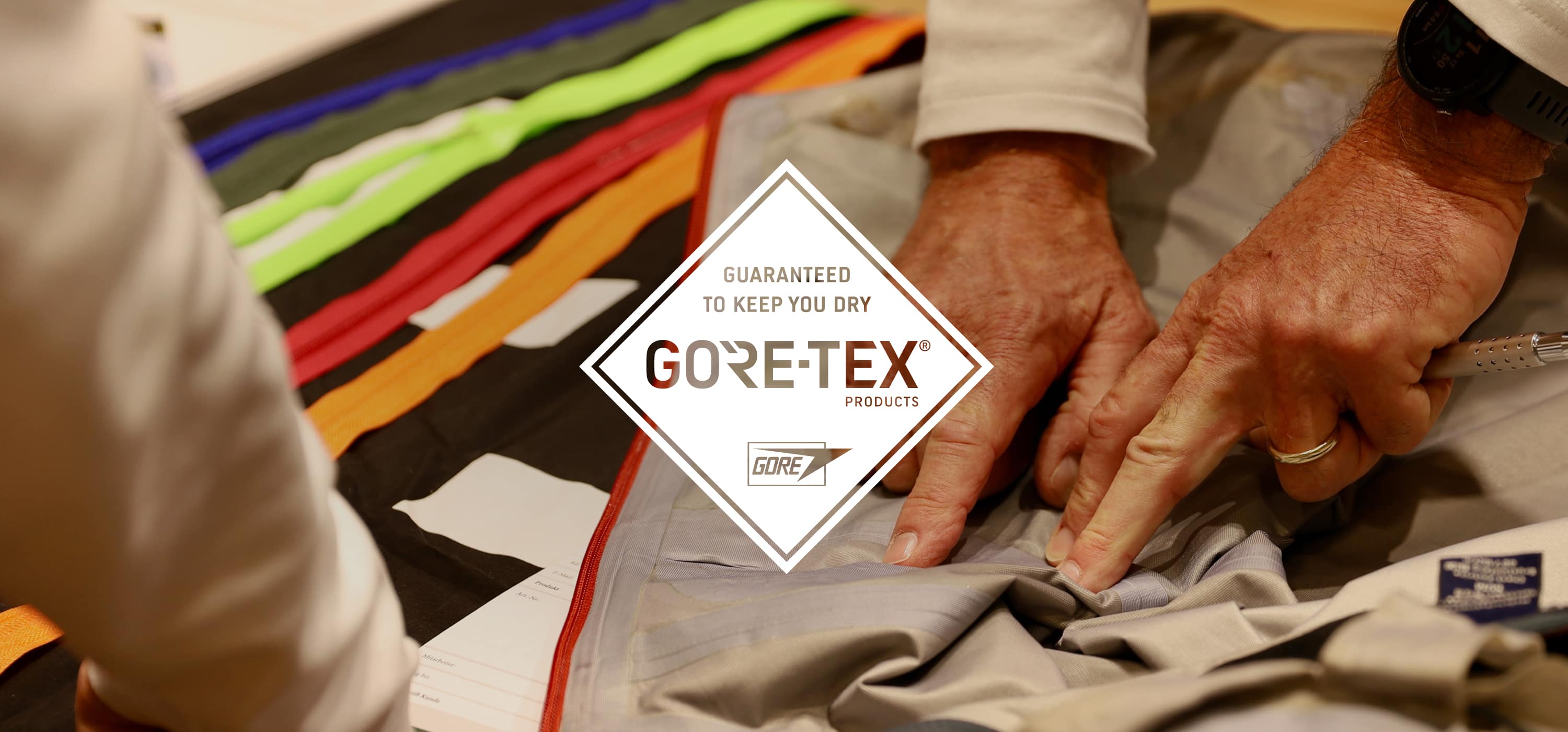 Jacke und Gore-Tex Logo