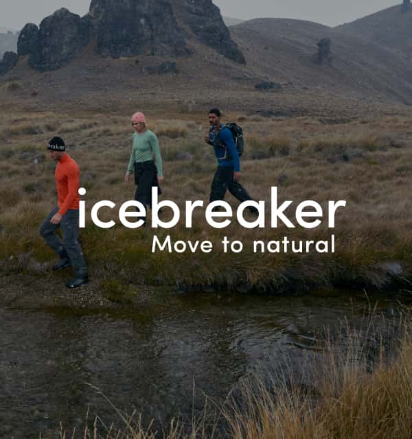 Gruppe Wanderer und Icebreaker Logo